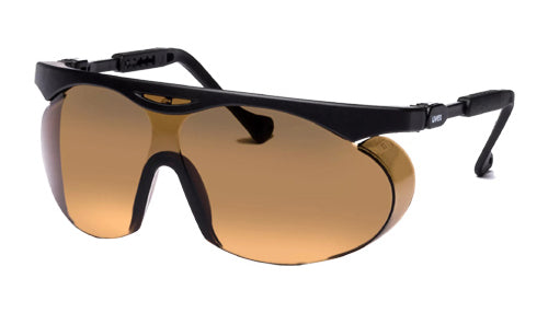 Uvex 9195-078 Skyper Safety Glasses, Black Frame /Brown Lens UV