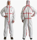 Disposable Protective Coverall, Hooded Long Sleeve,  2 Way Zipper, Size: XL, Color: White, Mfg: 3M