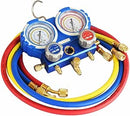 Double Manifold Gauge with Hose Set Hi-Low Pressure (R22/ R134A/ R407C/ R410A), Make: Value