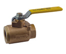 Ball Valve, 1/2' NPTF, 600PSI CWP, FP, Brass Body Chrome Ball, RPTFE Seats & Pkg, Lever Operated,