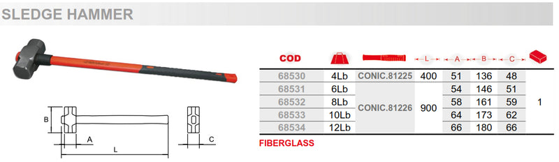 Sledge Hammer Fiberglass Handle EgaMaster