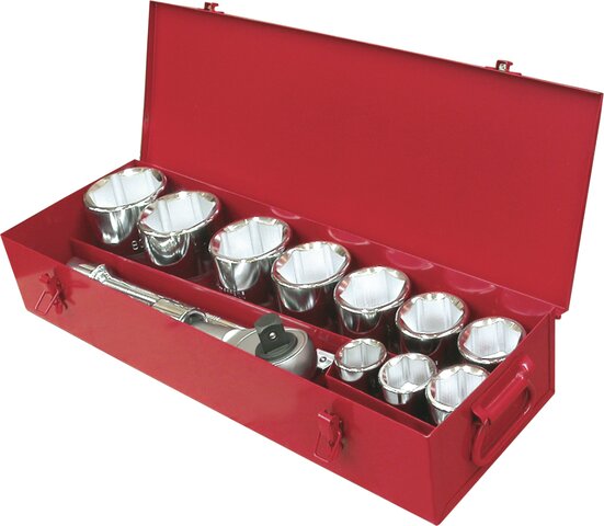 Socket Wrench Kit Set, Standard, 1" Drive, 12 Point, 14pcs/Set 65042 EgaMaster