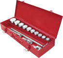 Socket Wrench Kit Set, Standard, 3/4" Drive, 6 Point, 14pcs/Set 61861 EgaMaster