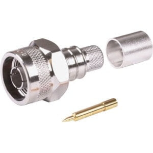 Times Microwave Systems N-Male (Plug) crimp (non-solder pin) hex/knurl nut