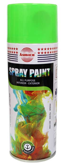 Fluorescent Spray Paint 400ml Green Asmaco