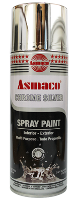 Fluorescent Spray Paint 400ml Silver Asmaco