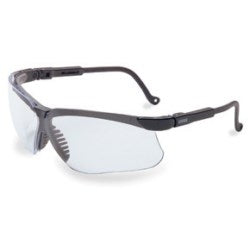 Uvex S3200 Genesis Safety Eyewear, Black Frame, Clear Ultra-Dura Hardcoat Lens, Mfg