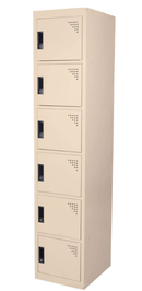 Six Door Metal Locker, Beige Color