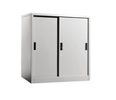 Half Height Cabinet with Steel Sliding Door – Grey