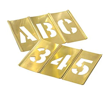 Brass Interlocking Stencil Set Alpha and Numeric