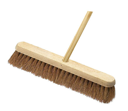 Hard Coir Broom 30cm with Wooden Handle