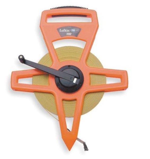 Lufkin Pro Series Nyclad Tape Measures, 1/2 in x 200 ft Orange Single Sided